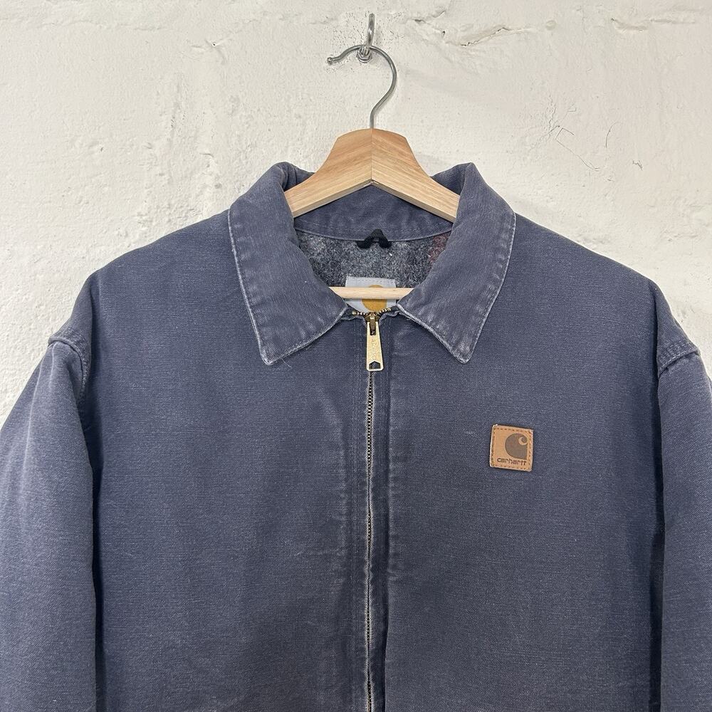 Vintage Carhartt Blanket-Lined Detroit Jacket “Petrol Blue” J204 PTB - Picture 3 of 15